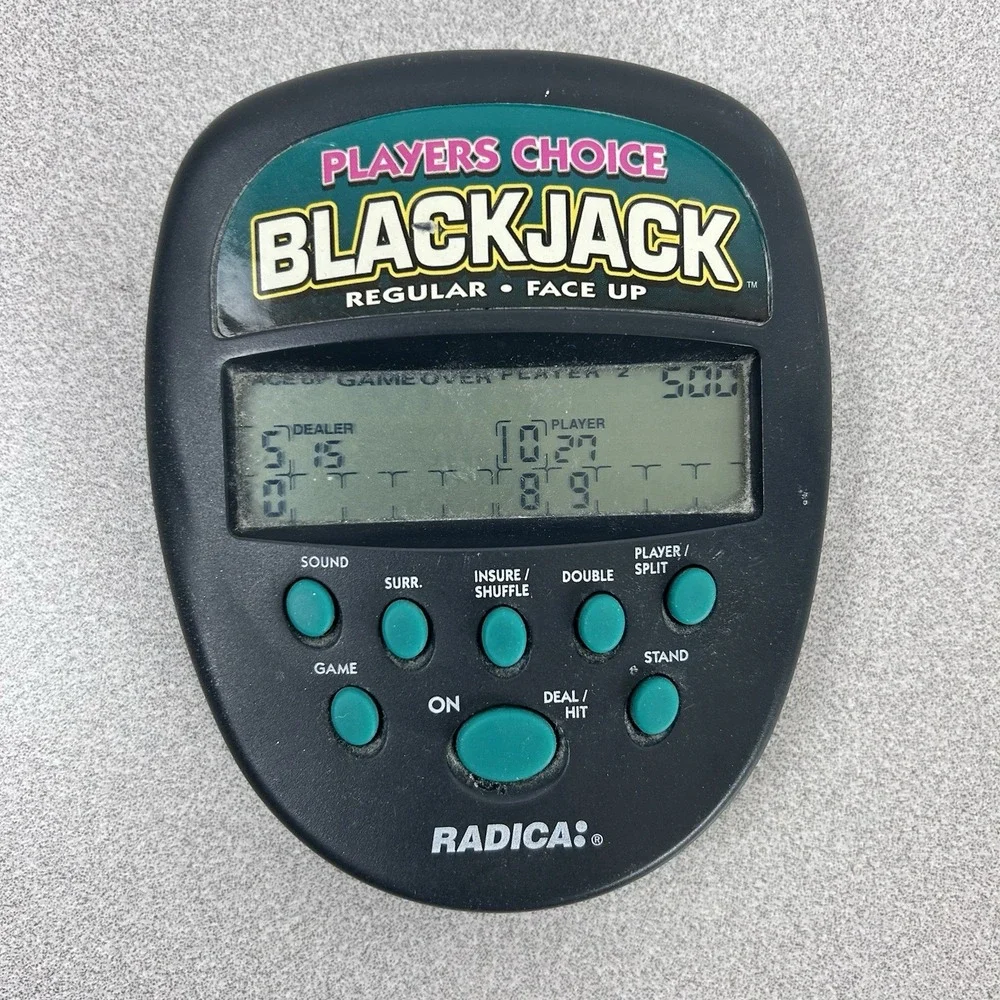 Radica Electronic Players Choice Blackjack Hand Held Game 1997 - Tested/Working‎